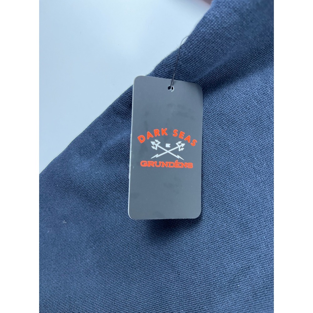Dark Seas Grundens Great Depths Coastal Fleece Hoodie Navy Blue Mens L NWT - Picture 15 of 15